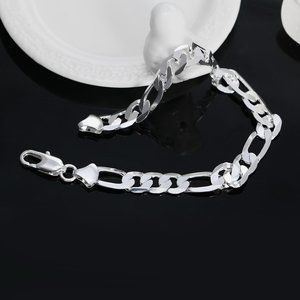 925 Silver Men's and Women's 8MM Sideways Bracelet